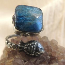 BLUE APATİTE TAŞI İŞARET PARMAĞI YÜZÜĞÜ(satıldı)